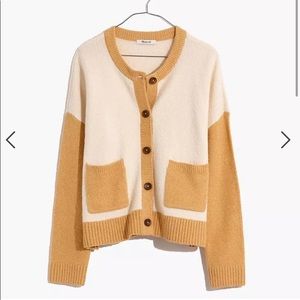 MADEWELL Merino Wool Blend Colburne Colorblock Cardigan Sweater Size XXL